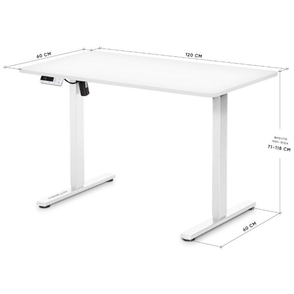 Фото - Стіл з електрорегулюванням висоти Mealux PowerDesk Lite White (EVO-201 Lite W/W)